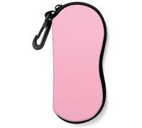 GHHZML Pochette Lunette Couleur Simple rose bleu jaune noir blanc lunettes de soleil étui souple avec mousqueton Ultra léger fermeture éclair en néoprène(Color-1)