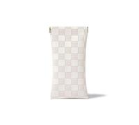 GHHZML Pochette Lunette Organisateur de lunettes soleil en cuir PU, treillis souple, sac maquillage, porte-monnaie à rayures, étui for filles, d'emballage bijoux(White)