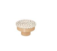 GHHZML Poignee Bois Boutons de tiroir d'armoire ronds en bois, 1 à 48 pièces, inachevé, couleur bricolage, poignées porte garde-robe, placard avec vis pour le Cabinet(White(40x30mm),30pcs)