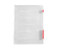 GHHZML Trieur Document Lot de 2 boîtes de rangement transparentes for fichiers A4 A5, boîte en plastique à clip portable, boîte de finition transparente, boucle portable(Red L)