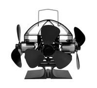 GHHZML Ventilateur Poele à Bois Ventilateur de poêle à trois têtes 9/12 pales cheminée alimenté par la chaleur Brûleur bois bûches silencieux Distribution chaude en hiver for maison(9 Blades)