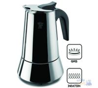 Ghidini Cafetière Moka Induction + Gaz Steelexpress Acier Inox Tasses 4