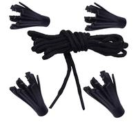 Ghillie Brogues Lot de 4 lacets et pompons en cuir Noir