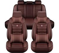 GHIOSA Housse de siège de Voiture en Cuir pour Peugeot 407 Coupe 2005-2011,Tout Compris Couvre Sieges Avant et Arrière sièges Protection Ensembles Interieur Accessoires,F-Brown