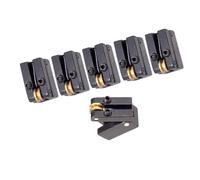 GHJ567RE Chevalet de Guitare Fixe Noir sans tête à 6 Cordes, cordier, Selle à roulettes