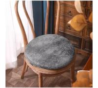 Ghjceviov Galette De Chaise en Daim De Style Vintage, Coussin De Chaise De Salle À Manger Rond, Diamètre 30cm/35cm/40cm/45cm Coussin De Siège Antidérapant(Dark Gray,30 * 30 * 4.5cm)
