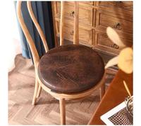 Ghjceviov Galette De Chaise en Daim De Style Vintage, Coussin De Chaise De Salle À Manger Rond, Diamètre 30cm/35cm/40cm/45cm Coussin De Siège Antidérapant(Black Brown,30 * 30 * 4.5cm)