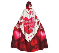 Ghjkfbf Cape à capuche imprimée « Happy Valentine's Day » - Pour adultes - Élégante - Pour carnavals, fêtes à thème, cosplay