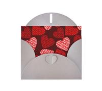 Ghjkfbf Cartes de vœux vierges avec enveloppes peintes en forme de cœurs rouges