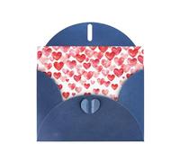 Ghjkfbf Cartes de vœux vierges imprimées cœurs rouges avec enveloppes peintes pour anniversaire, carnaval, mariage, toutes occasions