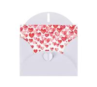 Ghjkfbf Cartes de vœux vierges imprimées cœurs rouges avec enveloppes peintes pour anniversaire, carnaval, mariage, toutes occasions