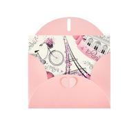 Ghjkfbf Cartes de vœux vierges imprimées La Tour de Paris et un vélo avec enveloppes peintes Anniversaires Carnaval Mariage Toutes occasions