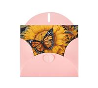 Ghjkfbf Cartes de vœux vierges imprimées tournesol et papillons avec enveloppes peintes pour anniversaire, carnaval, mariage, toutes occasions