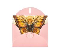 Ghjkfbf Cartes de vœux vierges imprimées tournesol et papillons avec enveloppes peintes pour anniversaire, carnaval, mariage, toutes occasions