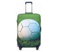 Ghjkfbf Housse de protection lavable avec fermeture éclair dissimulée Motif ballon de football sur herbe Vert, noir, Small