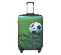 Ghjkfbf Housse de protection lavable avec fermeture éclair dissimulée Motif ballon de football sur herbe, noir, Large