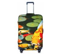 Ghjkfbf Housse de protection lavable avec fermeture éclair dissimulée Motif poissons koï japonais, noir, Medium