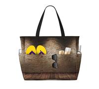 Ghjkfbf Lights Hit The Brick Wall Print Sac de voyage de plage de grande capacité pour la famille, sac fourre-tout de plage pour femme avec poches zippées