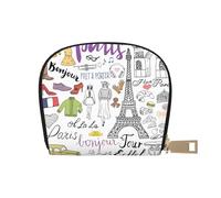 Ghjkfbf Portefeuille en cuir décontracté avec poche zippée pour homme et femme Tour Eiffel Tour Eiffel
