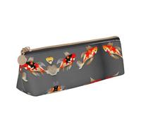 Ghjkfbf Trousse à crayons en cuir avec imprimé carpes koï traditionnelles avec fermeture éclair pour fournitures de papeterie, petite trousse de maquillage