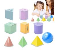 Ghjkldha 3D Shapes Set, Colorful Geometry Toys, Funny Classroom Manipulatives, Multifunctional Math Supplies for School, Engaging Visual Learning Tool, Sturdy Educational Kit, Assorted Colors