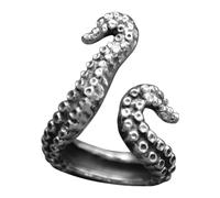 Ghjkldha Bague de pirate réglable en forme de pieuvre | Bague vintage unisexe en forme de poisson diable pour homme et femme, Refer to , se référer à la , Unisexe