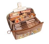 Ghjkldha Capybara School Supplies, Pen Organizer Bag, Cartoon Stationery Set with Pens Stickers Clips, Large Capacity Storage for Students Kids School Use, 8.27x2.17x5.71 inches