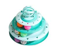 Ghjkldha Cat Ball Tower Toy, Four-Layer Turntable, Interactive Cat Puzzle Toys, 9.25x7.87inches Mental and Physical Exercise, Fun Pet Toy for Kittens, Perfect for Balcony Or Bedroom Play