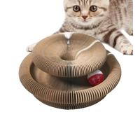 Ghjkldha Cat Scratching Board, Round Cat Scratcher, Corrugated Cat Toy, Interactive Cat Cardboard Toy, Foldable Cat Toy, Cat Accordion Toy, Bell Ball Cat Toy, Cat Exercise Toy
