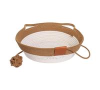 Ghjkldha Cat Storage Basket, Cotton Rope Woven Cat Bed, Foldable Nest Mat Cushion, 35x35cm for Small Pets, Rabbits, Puppies, Toys, Nursery Room, and Home Décor Great Addition to Any