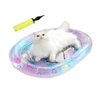 Ghjkldha Cat Water Mat, Sensory Inflatable Play Mat Cats & Dogs, Thickened Foldable Exercise Toy, Interactive Cooling Pad Indoor Pets, Travel-Friendly for Small, Medium, Large Animals