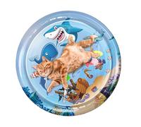 Ghjkldha Cat Water Play Mat, 100cm, Pet Cooling Pad, Interactive Splash Mat, Keeps Cats Cool, Comfortable, Convenient for Hot Weather, Indoor Fun & Entertainment