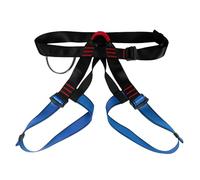 Ghjkldha Climbing Safety Harness, Rock Tree Harness Belt, Thickened Polyester Webbing, Adjustable Comfort Fit, Outdoor Gear for Rappelling, Bouldering, Mountaineering, Black/Blue