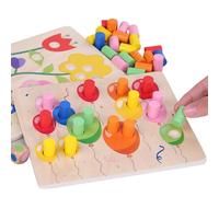 Ghjkldha Color Sorting Toys, Wooden Learning Game, Educational Toy, Fine Motor Skill Training Color Recognition, Portable Compact Versatile Ideal for Kids Ages 3 and Up