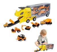 Ghjkldha Dinosaur Car Carrier Truck, 6-Car Transporter, Mega Hauler Toy, Interactive Deform Feature, Catapult Launch Function, Exciting Motor Vehicle Playset for Kids Play Time