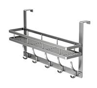 Ghjkldha Door Basket Organizer, Over Door Storage Rack System, Heavy Duty Carbon Steel Hook Frame, Multi Tier Hanging Shelf Set, Room Space Saving Accessory, Clothes Bag Key Towel Robe
