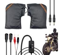 Ghjkldha Gants chauffants de moto - 12 V - Manchons chauffants imperméables et coupe-vent pour moto, pêche, jardinage, trajets quotidiens, équitation par temps froid, aventure en plein air, voyage