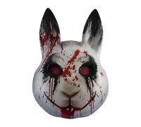Ghjkldha Halloween Bunny Mask - 70g Full Face Costume Masque for Festival Dress Up, Party Cosplay with Comfortable Fit, Masquerade Mask for Holiday Celebration, Black White, Single Pack