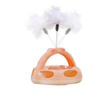 Ghjkldha Jouets interactifs pour chat - Balle interactive pour plateau tournant - Balle d'intelligence avec plumes, pour stimulation mentale, soulagement de l'ennui, entraînement, enrichissement du
