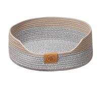 Ghjkldha Lit d'intérieur pour chat, 50 x 50 x 15 cm, griffoir pour chat lavable, design en corde de coton douce, lit apaisant pour chiens, sommeil confortable pour chats et petits chiens, gris