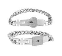 Ghjkldha Locking Couple Bracelet, Stylish Matching Jewelry, 2 Piece Wrist