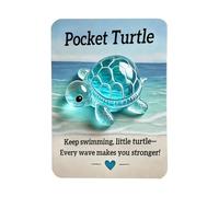 Ghjkldha Pocket Hug, Turtle Toy, Soft Plush Comfort Message and Cute Design, Handheld Gift with Sentimental Value, Pocket Companion for Kids at School Or Home, 3.54x6.3 inches