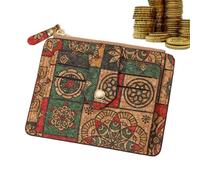 Ghjkldha Portefeuille fin pour femme - Porte-cartes de crédit vintage floral - Portefeuille pour petite femme, porte-cartes fin marron pour permis de conduire, cartes d'identité, F, Refer to
