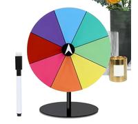 Ghjkldha Prize Wheel, Spin Tabletop Fortune Prize Wheel with Stand, Colorful Dry Erase Doodle Game Spinner, Reusable Lucky Draw for Party, Housewarming, Carnival, 15cm