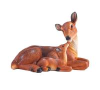 Ghjkldha Statue de jardin de cerf, figurine de biche mignonne et de cerf fauve, sculpture de renne en plein air, 20 x 14,5 x 13 cm, décoration détaillée de pelouse, ornements charmants pour balcon