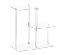 Ghjkldha Table de chevet en acrylique, 38 x 20 x 39 cm, étagère transparente à 3 niveaux, présentoir moderne, pour entrée, chambre à coucher, couloir, salon, salle de bain, appartement