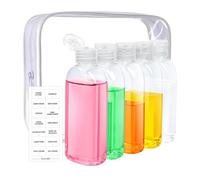 Ghjkldha Travel Liquid Bottles, Portable Lotion Containers, Leakproof Refillable Tube Set, 18x14x4cm Transparent -Approved, for Home, Gym, Hiking, Camping, Vacation During Vacations