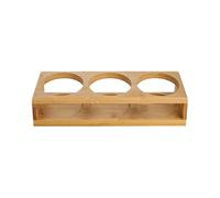 Ghjkldha Wine Rack, Glass Shelf, Wooden Tray, 3-Hole Bottle Holder, 10.63x3.54x1.97 inches, Serving Organizer, for Dining Counter Use, Apartment Home Storage, Restaurant Display, Kitchen