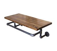 GHJKLZNMRU Étagère murale industrielle rustique moderne en bois galvanisé pour tuyau d'échelle en fer forgé/style industriel rétro multifonction (kit)