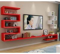 GHJKLZNMRU Étagères murales de rangement pour chambre à coucher, salon, salle de bain, cuisine multifonction avec ensemble complet d'accessoires